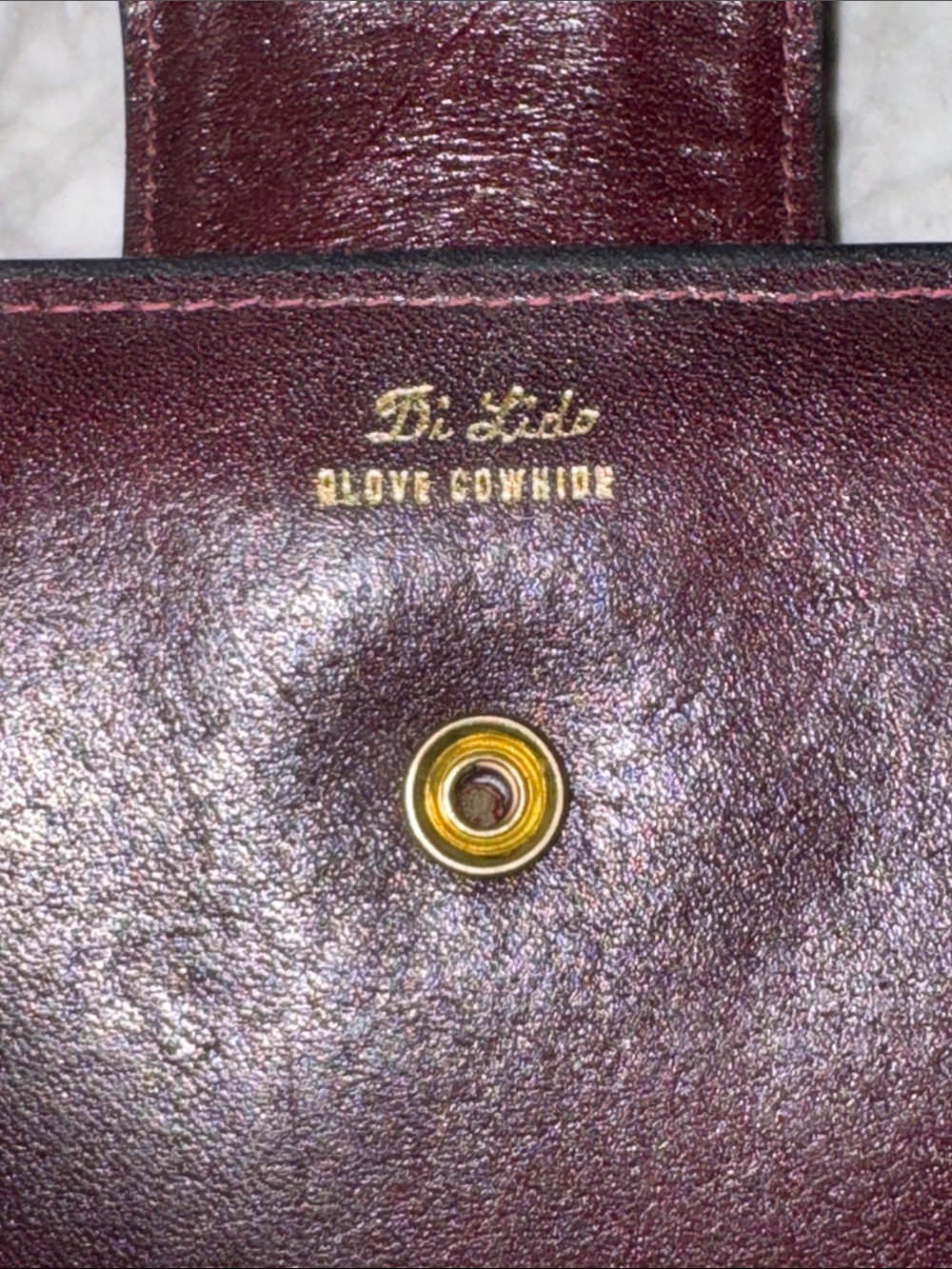 Di Lido Vintage Leather Continental Wallet in Deep Burgundy with Kiss Lock - Picture 4 of 8
